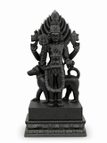 Hand-carved 4 ft Kala Bhairava statue in natural stone, product view 1 highlighting the sculpture and carved details.