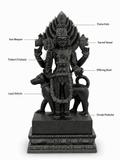 Hand-carved 4 ft Kala Bhairava statue in natural stone, product view 2 highlighting the sculpture and carved details.