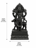 Hand-carved 4 ft Kala Bhairava statue in natural stone, product view 3 highlighting the sculpture and carved details.