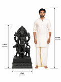Hand-carved 4 ft Kala Bhairava statue in natural stone, product view 4 highlighting the sculpture and carved details.