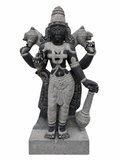 Hand-carved 4 ft Sri Devi statue in natural Charnockite stone, product view 1 highlighting the goddess form and carved details.