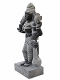 Hand-carved 4 ft Sri Devi statue in natural Charnockite stone, product view 4 highlighting the goddess form and carved details.
