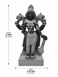 Hand-carved 4 ft Sri Devi statue in natural Charnockite stone, product view 5 highlighting the goddess form and carved details.