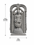 Hand-carved 5.3 ft Lord Venkateswara with Temple Arch Statue in natural Charnockite stone, product view 5 showing the sculpture and carved details.