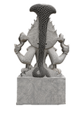 Hand-carved 5 ft Mariamman statue in natural stone, product view 4 highlighting the sculpture and carved details.