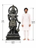 Hand-carved 6 ft Hanuman statue in natural stone, product view 4 highlighting the sculpture and carved details.