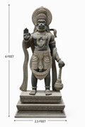 Hand-carved 6 ft Hanuman statue in natural stone, product view 5 highlighting the sculpture and carved details.