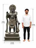 Hand-carved 6 ft Hanuman statue in natural stone, product view 6 highlighting the sculpture and carved details.