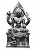 Hand-carved 6 ft Mangala Gowri statue in natural stone, product view 1 highlighting the sculpture and carved details.