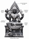 Hand-carved 6 ft Mangala Gowri statue in natural stone, product view 2 highlighting the sculpture and carved details.