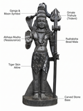 Hand-carved 6 ft Shiva statue in natural stone, product view 2 highlighting the sculpture and carved details.
