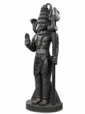 Hand-carved 6 ft Shiva statue in natural stone, product view 3 highlighting the sculpture and carved details.