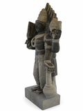 Hand-carved 6 ft Thuvara Sakthi statue in natural stone, product view 3 highlighting the sculpture and carved details.