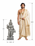 Hand-carved Gowri Amman statue in natural stone, product view 4 highlighting the goddess form and carved details.